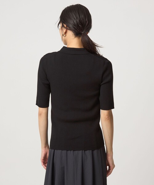 green label relaxing（グリーンレーベルリラクシング）の「＜1_OF MINE＞襟付き リブ 5分袖 ニット マシンウォッシャブル（ニット/セーター・レディース・ブラック/ホワイト/レッド・FREE）」の16枚目の写真