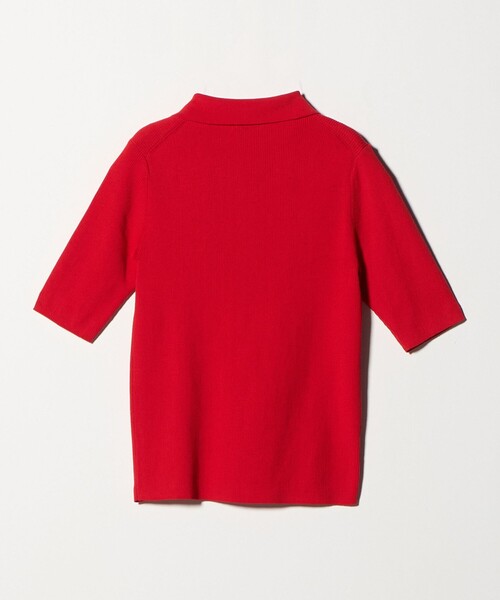 green label relaxing（グリーンレーベルリラクシング）の「＜1_OF MINE＞襟付き リブ 5分袖 ニット マシンウォッシャブル（ニット/セーター・レディース・ブラック/ホワイト/レッド・FREE）」の18枚目の写真