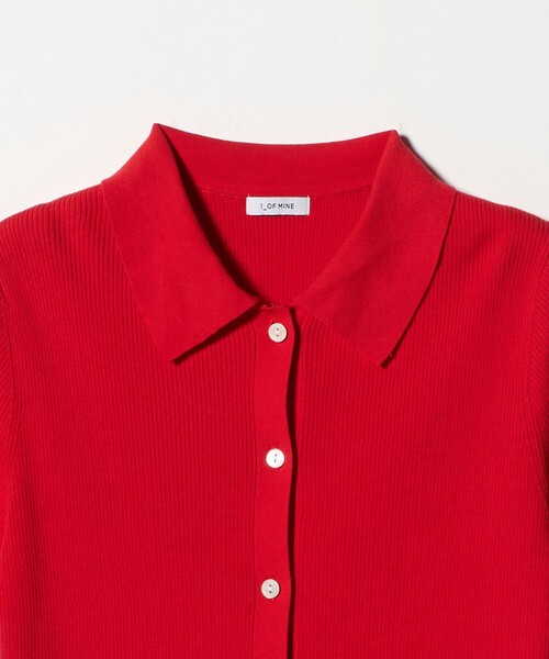 green label relaxing（グリーンレーベルリラクシング）の「＜1_OF MINE＞襟付き リブ 5分袖 ニット マシンウォッシャブル（ニット/セーター・レディース・ブラック/ホワイト/レッド・FREE）」の19枚目の写真