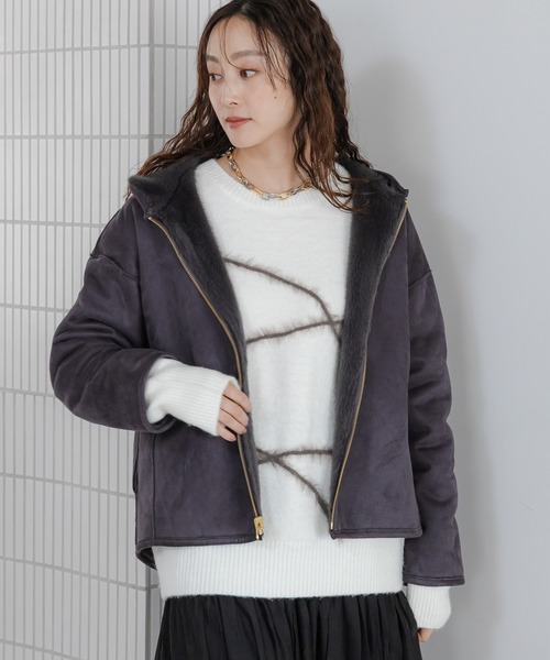 リュクスエコムートンフードブルゾン/576886（ブルゾン）｜Elura