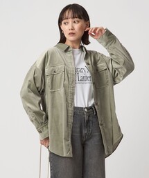 STONE コーデュロイシャツ オリーブグリーン STONE コーデュロイシャツ