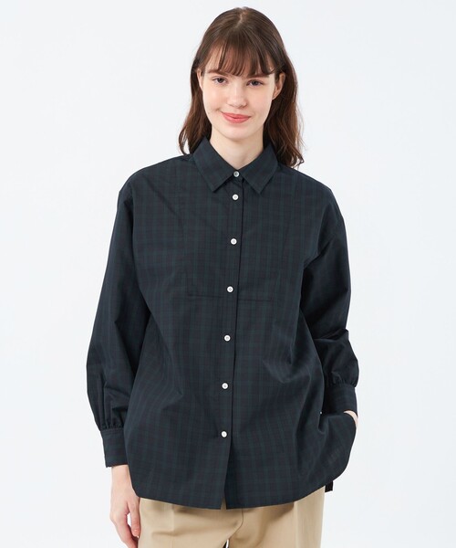 MACKINTOSH PHILOSOPHY（ﾏｯｷﾝﾄｯｼｭ ﾌｨﾛｿﾌｨｰ）の「ブザムシャツブラウス（シャツ/ブラウス・レディース・オフホワイト/ライトブルー/ネイビー・38）」の3枚目の写真