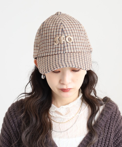 セール】ツイード生地使い 3D刺繍キャップ（キャップ）｜Sense