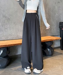 パイピングタックワイドパンツ