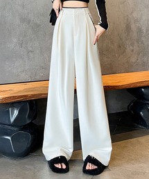 パイピングタックワイドパンツ