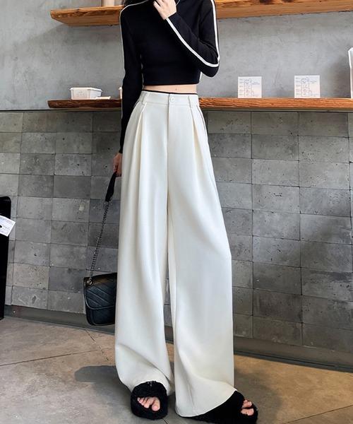 by LEGNA（バイレグナ）の「パイピングタックワイドパンツ（その他パンツ・レディース・ブラック/ブラウン/ホワイト/グレー・X-LARGE/LARGE/MEDIUM/SMALL）」の13枚目の写真