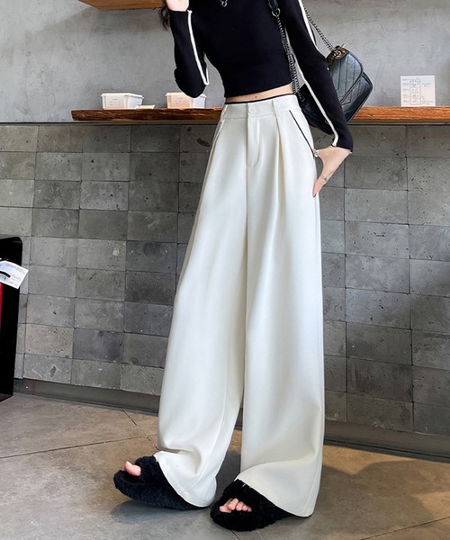 by LEGNA（バイレグナ）の「パイピングタックワイドパンツ（その他パンツ・レディース・ブラック/ブラウン/ホワイト/グレー・X-LARGE/LARGE/MEDIUM/SMALL）」の14枚目の写真