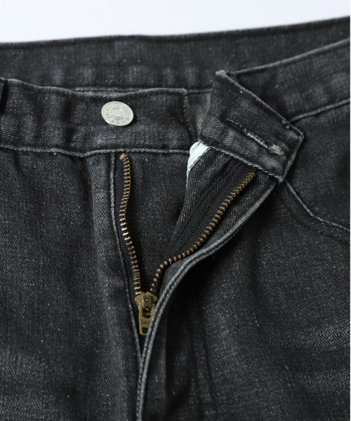 La-gemme(ラジェム)の「サイドタックカーブデニムパンツ(デニムパンツ・レディース・ブラック/ライトブルー/ブルー・L/M)」の7枚目の写真