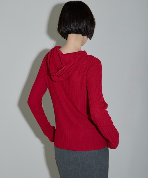 leimn（レイムン）の「リブフーディ―トップス（Tシャツ/カットソー・レディース・ホワイト/レッド/チャコールグレー・FREE）」の22枚目の写真