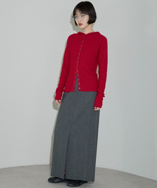 leimn（レイムン）の「リブフーディ―トップス（Tシャツ/カットソー・レディース・ホワイト/レッド/チャコールグレー・FREE）」の18枚目の写真