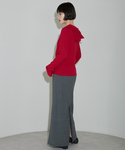 leimn（レイムン）の「リブフーディ―トップス（Tシャツ/カットソー・レディース・ホワイト/レッド/チャコールグレー・FREE）」の16枚目の写真