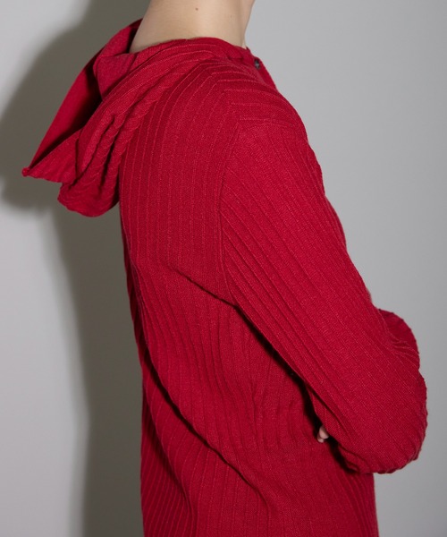 leimn（レイムン）の「リブフーディ―トップス（Tシャツ/カットソー・レディース・ホワイト/レッド/チャコールグレー・FREE）」の11枚目の写真