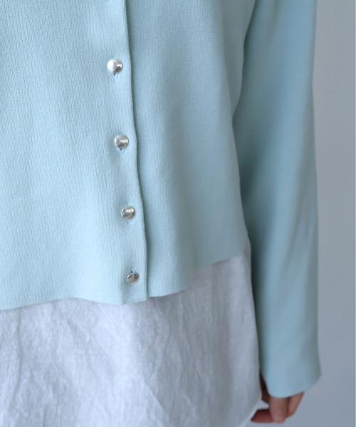 yuni（ユニ　）の「コットンスムース　ショートカーディガン（カーディガン/ボレロ・レディース・ブラウン/ブルー/サックスブルー/ブラック・FREE）」の12枚目の写真