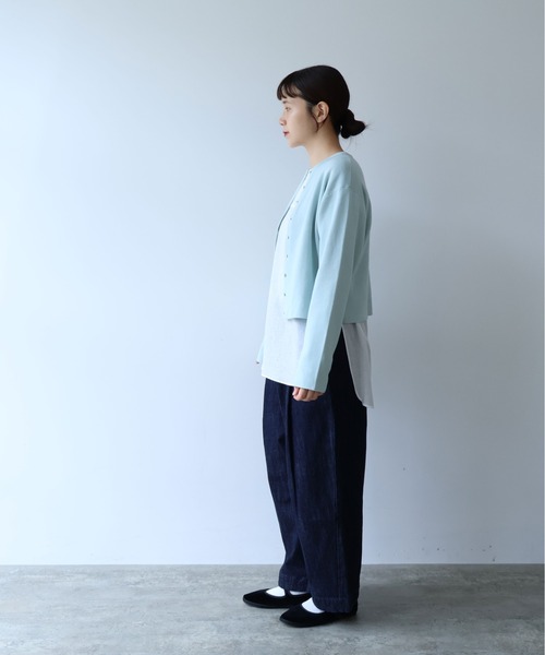 yuni（ユニ　）の「コットンスムース　ショートカーディガン（カーディガン/ボレロ・レディース・ブラウン/ブルー/サックスブルー/ブラック・FREE）」の10枚目の写真