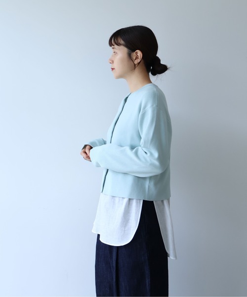 yuni（ユニ　）の「コットンスムース　ショートカーディガン（カーディガン/ボレロ・レディース・ブラウン/ブルー/サックスブルー/ブラック・FREE）」の14枚目の写真