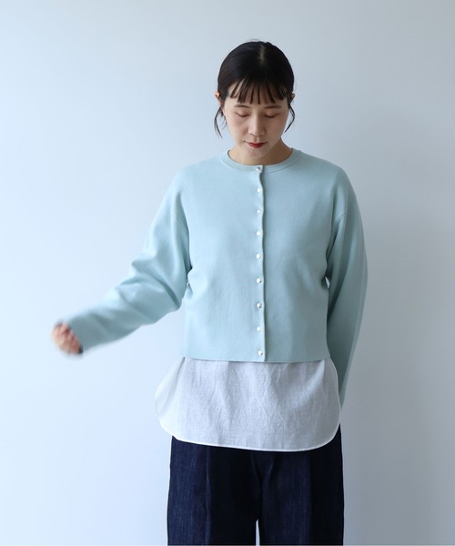 yuni（ユニ　）の「コットンスムース　ショートカーディガン（カーディガン/ボレロ・レディース・ブラウン/ブルー/サックスブルー/ブラック・FREE）」の9枚目の写真