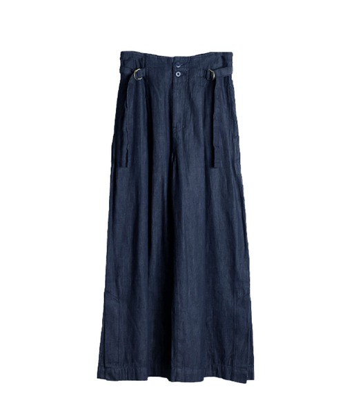 MARAI（マーライ）の「デニム裾ベンツワイドパンツ（デニムパンツ・レディース・ネイビー/ブルー・3L/L/LL/M/4L）」の7枚目の写真