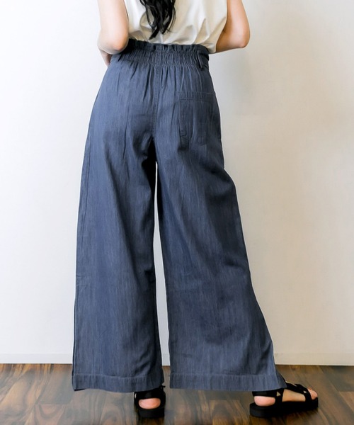 MARAI（マーライ）の「デニム裾ベンツワイドパンツ（デニムパンツ・レディース・ネイビー/ブルー・3L/L/LL/M/4L）」の11枚目の写真