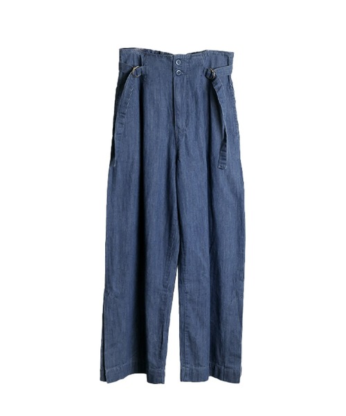 MARAI（マーライ）の「デニム裾ベンツワイドパンツ（デニムパンツ・レディース・ネイビー/ブルー・3L/L/LL/M/4L）」の17枚目の写真