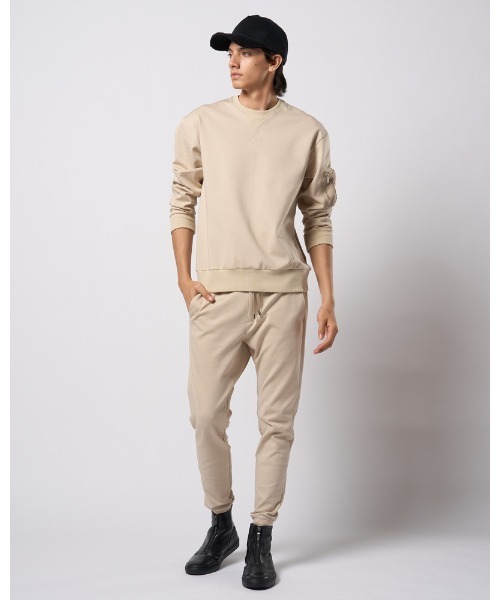 wjk（ダヴルジェイケイ）の「basic rib sweat pants（スウェットパンツ・メンズ・ブラック/ライトベージュ/トップグレー・SMALL/MEDIUM/LARGE/X-LARGE）」の4枚目の写真
