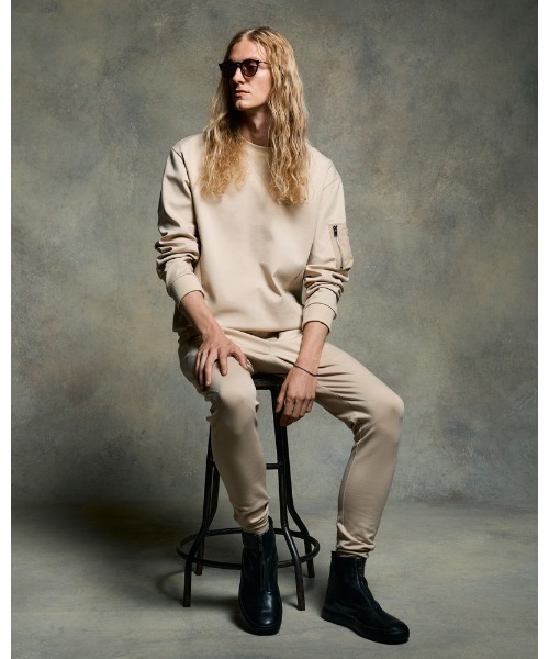 wjk（ダヴルジェイケイ）の「basic rib sweat pants（スウェットパンツ・メンズ・ブラック/ライトベージュ/トップグレー・SMALL/MEDIUM/LARGE/X-LARGE）」の11枚目の写真