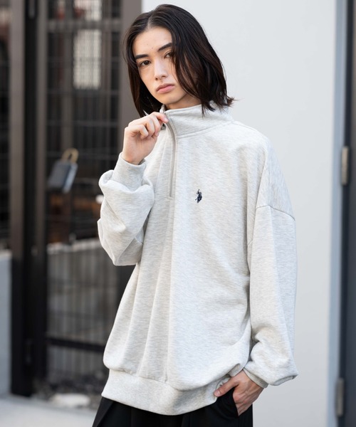 【spick&spamw】 Polo ハーフZIPスウェット セール】∴WEGO/【25年秋冬新作】U.S. POLO ASSN. 別注ハーフZIPプル