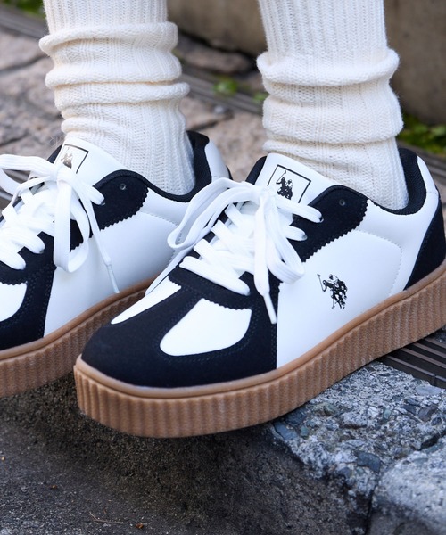 U.S. POLO ASSN.(ユーエスポロアッスン)の「U.S. POLO ASSN. /ユーエスポロアッスン 別注 ワンポイント刺繍ローカットボリュームソールコンビネーションスニーカー(スニーカー・レディース・グレー系/ホワイト系/ベージュ系/ブラック・22.5cm/24.5cm/24cm/23.5cm/23cm)」の16枚目の写真