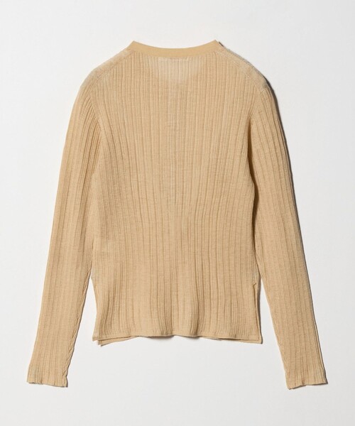 BEAUTY&YOUTH UNITED ARROWS(ビューティーアンドユースユナイテッドアローズ)の「アルパカブレンド ランダムリブ ヘンリーネックプルオーバー(ニット/セーター・レディース・ダークグレー/クリーム/オリーブ・FREE)」の6枚目の写真