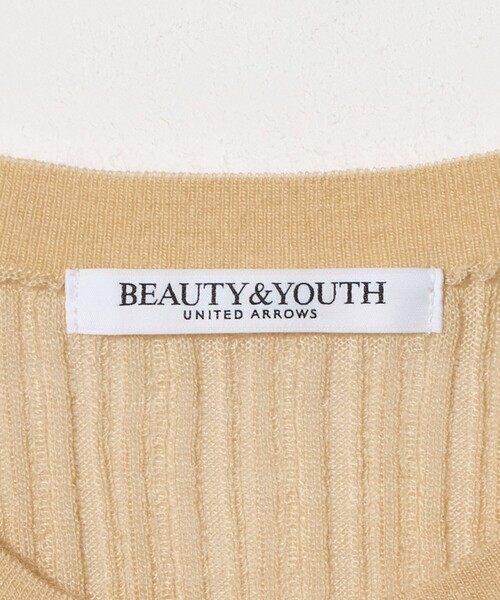 BEAUTY&YOUTH UNITED ARROWS(ビューティーアンドユースユナイテッドアローズ)の「アルパカブレンド ランダムリブ ヘンリーネックプルオーバー(ニット/セーター・レディース・ダークグレー/クリーム/オリーブ・FREE)」の4枚目の写真