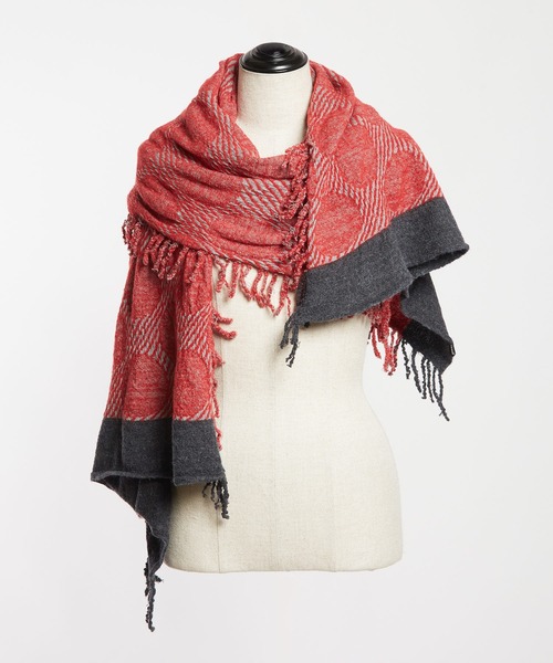 gomme（ゴム）の「縮絨ドットストール（ストール/ショール・レディース・アイボリー/グレー/チャコールグレー/レッド・FREE）」の6枚目の写真