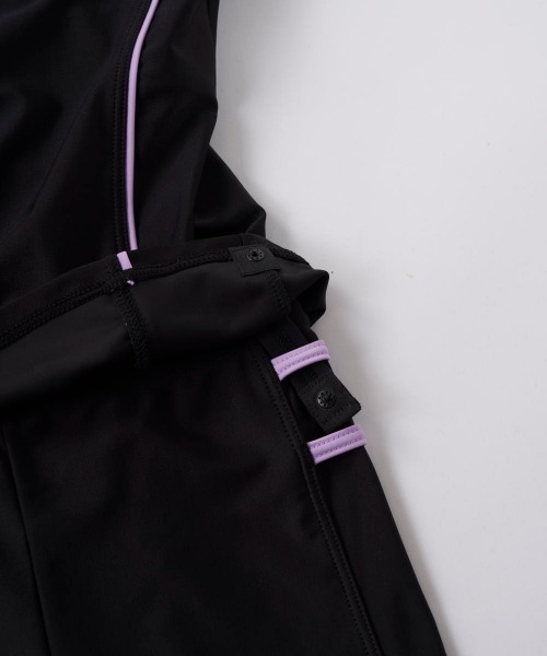 OP/RUSTY（オーピー/ラスティー）の「【ノーブランド】スクール水着 キッズ タンキニ水着 セパレート めくれ防止 スイミング  日焼け対策 UVカット ストレッチ素材（水着・キッズ・ネイビー/サックスブルー/ネイビー×ホワイト/ブラック×パープル・130/140/150/160/170）」の15枚目の写真