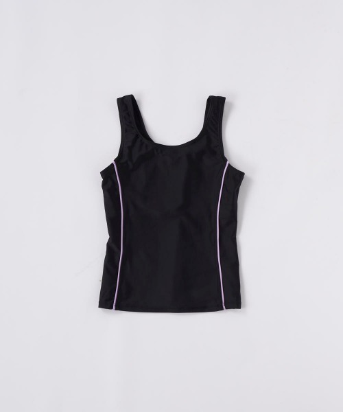 OP/RUSTY（オーピー/ラスティー）の「【ノーブランド】スクール水着 キッズ タンキニ水着 セパレート めくれ防止 スイミング  日焼け対策 UVカット ストレッチ素材（水着・キッズ・ネイビー/サックスブルー/ネイビー×ホワイト/ブラック×パープル・130/140/150/160/170）」の16枚目の写真