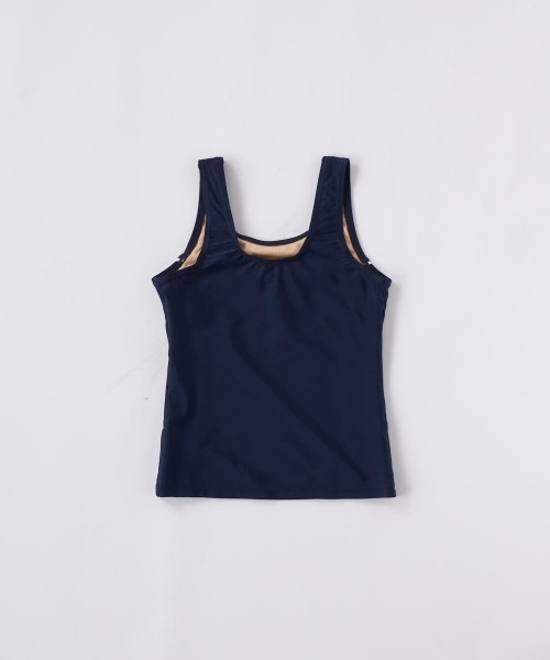 OP/RUSTY（オーピー/ラスティー）の「【ノーブランド】スクール水着 キッズ タンキニ水着 セパレート めくれ防止 スイミング  日焼け対策 UVカット ストレッチ素材（水着・キッズ・ネイビー/サックスブルー/ネイビー×ホワイト/ブラック×パープル・130/140/150/160/170）」の5枚目の写真