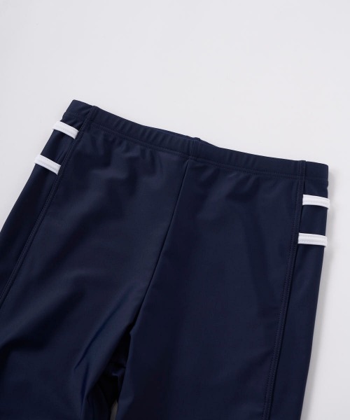 OP/RUSTY（オーピー/ラスティー）の「【ノーブランド】スクール水着 キッズ タンキニ水着 セパレート めくれ防止 スイミング  日焼け対策 UVカット ストレッチ素材（水着・キッズ・ネイビー/サックスブルー/ネイビー×ホワイト/ブラック×パープル・130/140/150/160/170）」の8枚目の写真