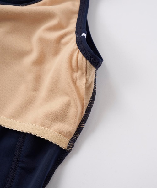 OP/RUSTY（オーピー/ラスティー）の「【ノーブランド】スクール水着 キッズ タンキニ水着 セパレート めくれ防止 スイミング  日焼け対策 UVカット ストレッチ素材（水着・キッズ・ネイビー/サックスブルー/ネイビー×ホワイト/ブラック×パープル・130/140/150/160/170）」の13枚目の写真