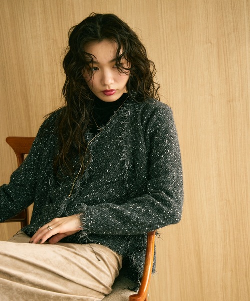 Tweed nep melange knit set / ツイードネップメランジニットセット