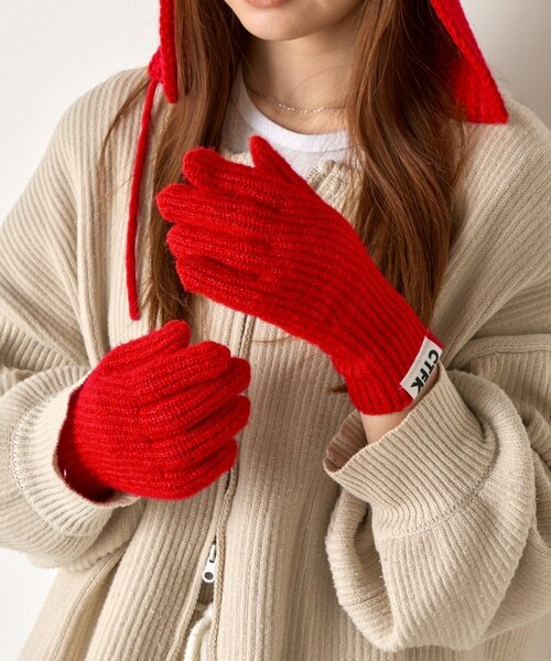 BIRTHDAY BAR(バースデイバー)の「【CONTROL FREAK】ソフトラメフィンガーグローブ(手袋・レディース・チャコールグレー/ベージュ/レッド・0)」の1枚目の写真