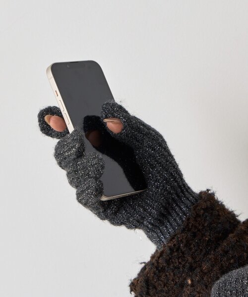 BIRTHDAY BAR(バースデイバー)の「【CONTROL FREAK】ソフトラメフィンガーグローブ(手袋・レディース・チャコールグレー/ベージュ/レッド・0)」の16枚目の写真