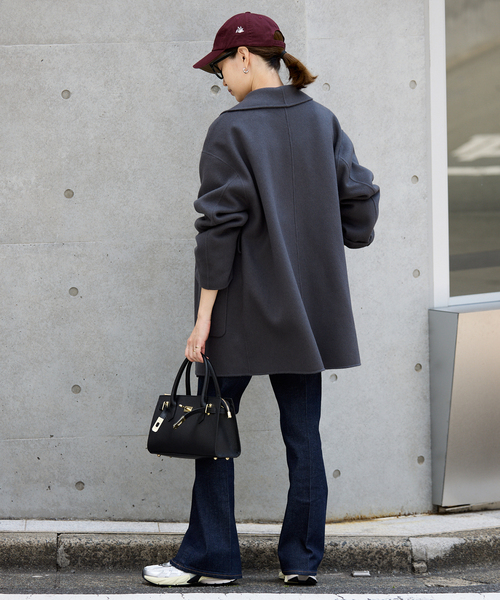 SLOBE IENA（スローブイエナ）の「《WEB限定/追加》SUPER140 ダブルフェイスベルテッドコート（その他アウター・レディース・チャコールグレー・FREE）」の10枚目の写真