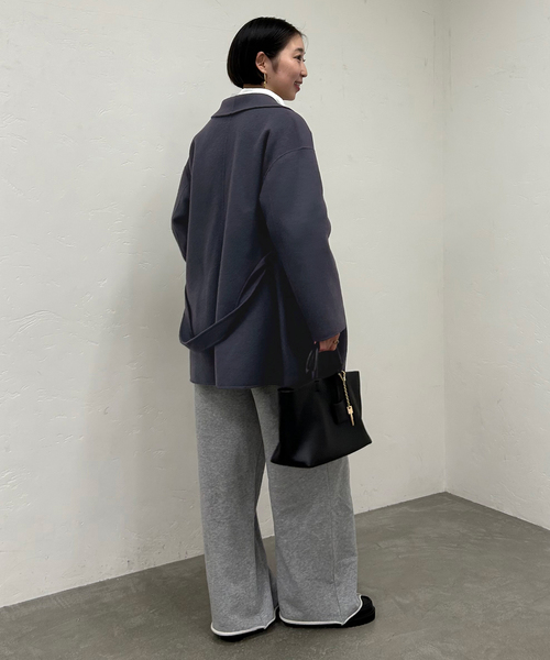 SLOBE IENA（スローブイエナ）の「《WEB限定/追加》SUPER140 ダブルフェイスベルテッドコート（その他アウター・レディース・チャコールグレー・FREE）」の15枚目の写真