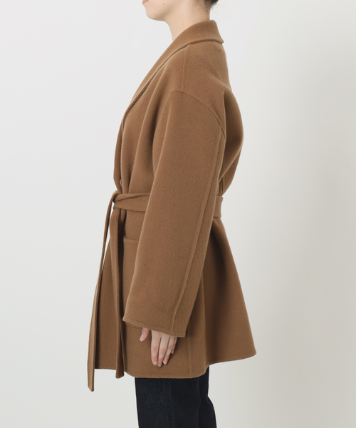 SLOBE IENA（スローブイエナ）の「《WEB限定/追加》SUPER140 ダブルフェイスベルテッドコート（その他アウター・レディース・チャコールグレー・FREE）」の18枚目の写真