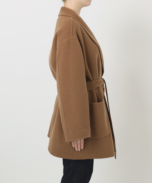 SLOBE IENA（スローブイエナ）の「《WEB限定/追加》SUPER140 ダブルフェイスベルテッドコート（その他アウター・レディース・チャコールグレー・FREE）」の2枚目の写真