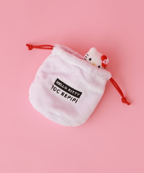 repipi armario（レピピ アルマリオ）の「【HELLO KITTY】【10C REPIPI】フェイスキンチャク（その他雑貨・キッズ・ベージュ/ブラック系その他/ホワイト・FREE）」の5枚目の写真