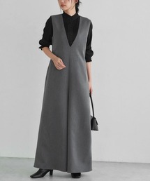 Pierrot | Vネックフレアヘムオールインワン(つなぎ/オールインワン)