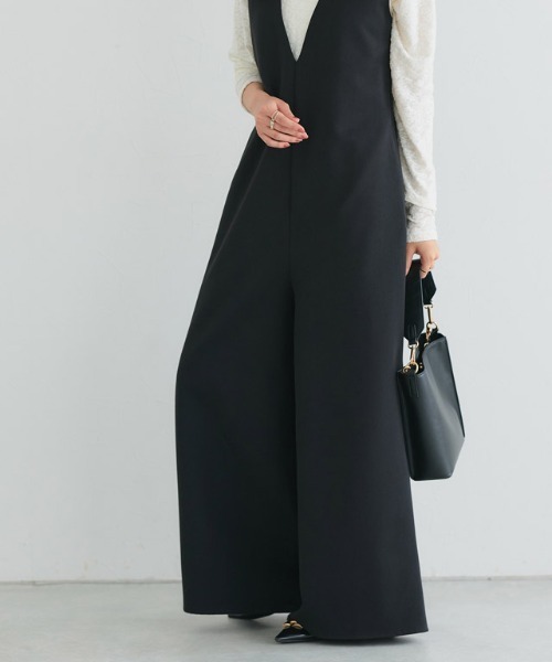 Pierrot（ピエロ）の「Vネックフレアヘムオールインワン（つなぎ/オールインワン・レディース・ブラック/チャコール・L/M/PM）」の22枚目の写真