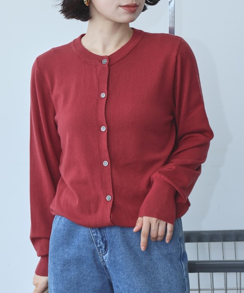 赤色 長袖カーディガン Levi's】クロップ丈カーディガン（カーディガン/ボレロ）｜Levi's