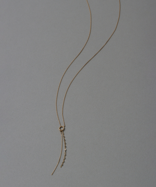 Lilas オーバルテクスチャーモチーフ50cmネックレス 10mmオーバルテクスチャーモチーフ50cmネックレス K10