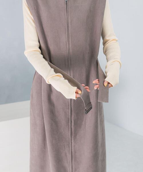 URBAN RESEARCH ROSSO WOMEN（アーバンリサーチ　ロッソ）の「フロントファスナーレイヤードワンピース（ワンピース・レディース・モカ/ネイビー・FREE）」の13枚目の写真