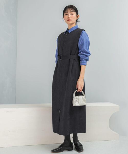 URBAN RESEARCH ROSSO WOMEN（アーバンリサーチ　ロッソ）の「フロントファスナーレイヤードワンピース（ワンピース・レディース・モカ/ネイビー・FREE）」の17枚目の写真