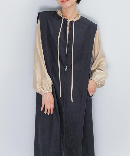 URBAN RESEARCH ROSSO WOMEN（アーバンリサーチ　ロッソ）の「フロントファスナーレイヤードワンピース（ワンピース・レディース・モカ/ネイビー・FREE）」の18枚目の写真